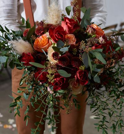 Bohemsk brudebukett i varme farger